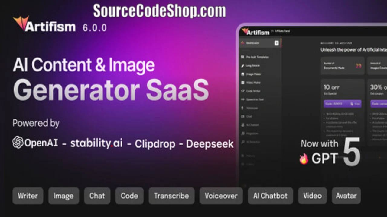 Artifism v6.6.0 Nulled – Complete AI Content, Image & Video Generator SaaS (PHP Script)