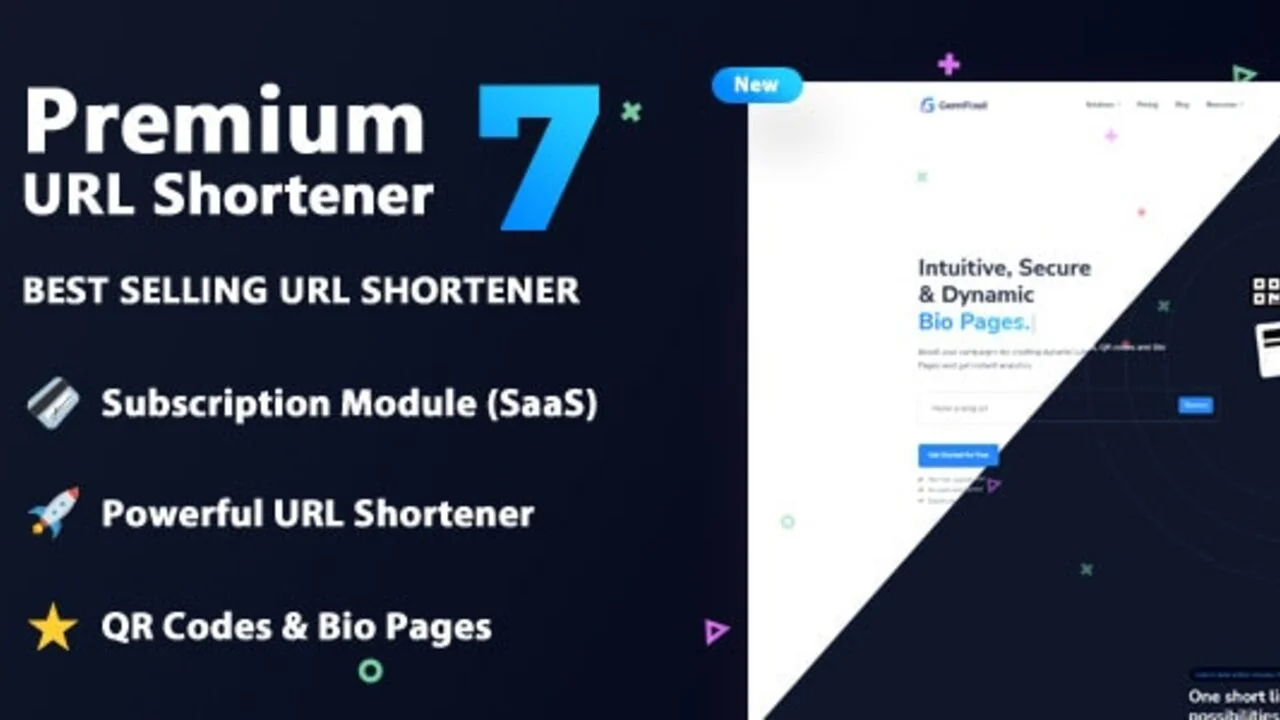 Premium URL Shortener v7.8.4 Nulled Link Shortener, Bio Pages & QR Codes